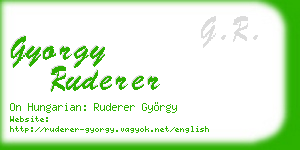 gyorgy ruderer business card